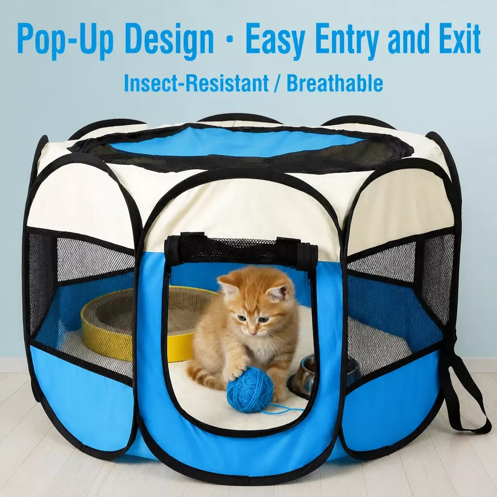 Foldable Octagonal Pet Tent for Cats & Dogs