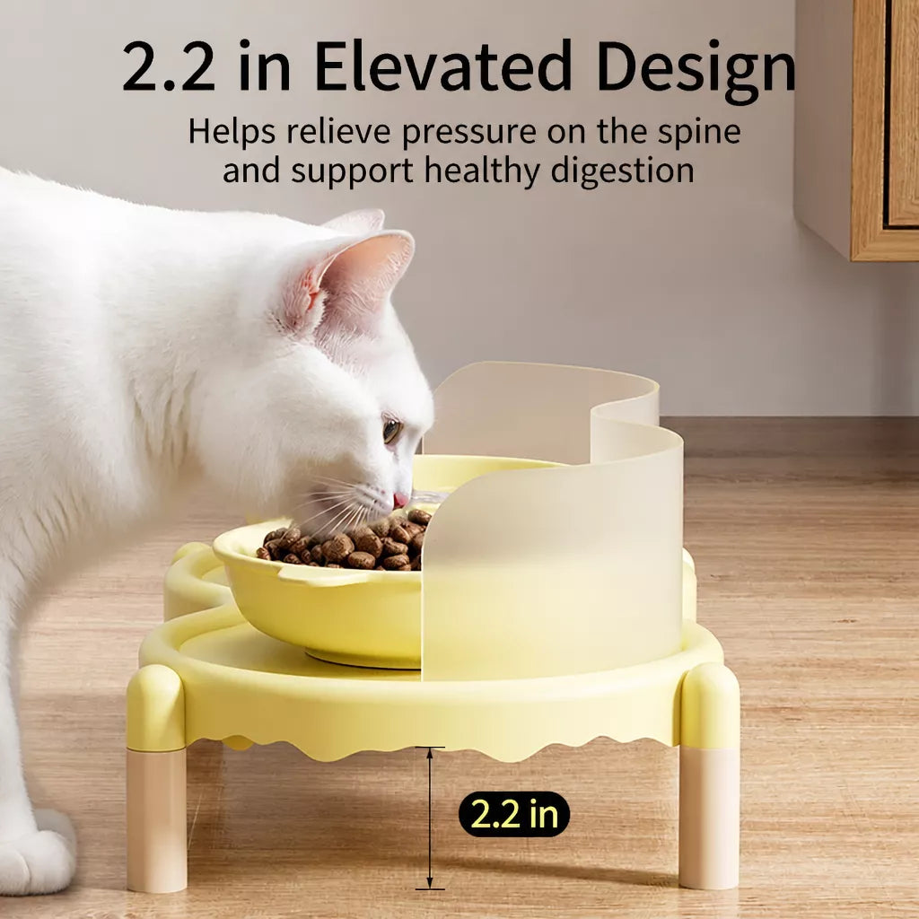Elevated Ceramic Pet Bowl Stand for Cats and Dogs