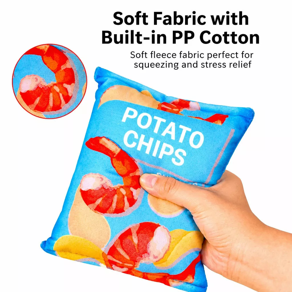Potato Chip Plush Squeaky Toy for Dogs & Cats