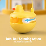 Interactive Wobble Cat Toy with Feather Teaser