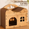 Corrugated Cardboard Cat Scratcher House with Hideaway