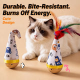 Interactive Wobble Feather Cat Toy for Batting and Pouncing