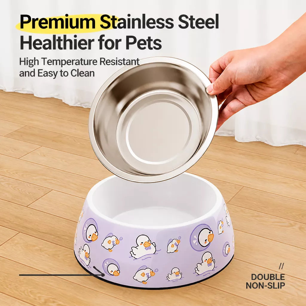 Tip-Resistant Stainless Steel Pet Bowl for Dogs and Cats