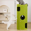 Multi-Tier Felt Cat Tower with Enclosed Hideaway and Scratcher