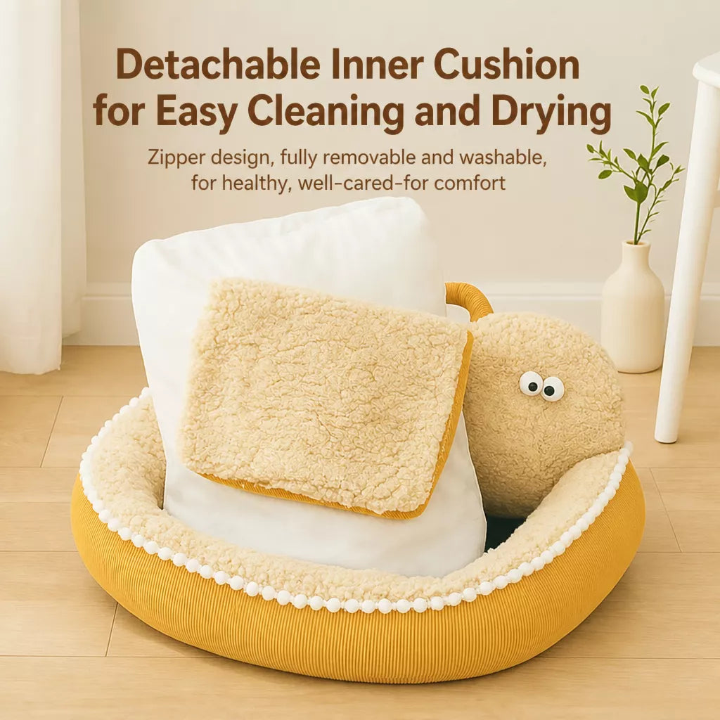 Semi-Enclosed Cat & Dog Bed with Removable, Washable Design