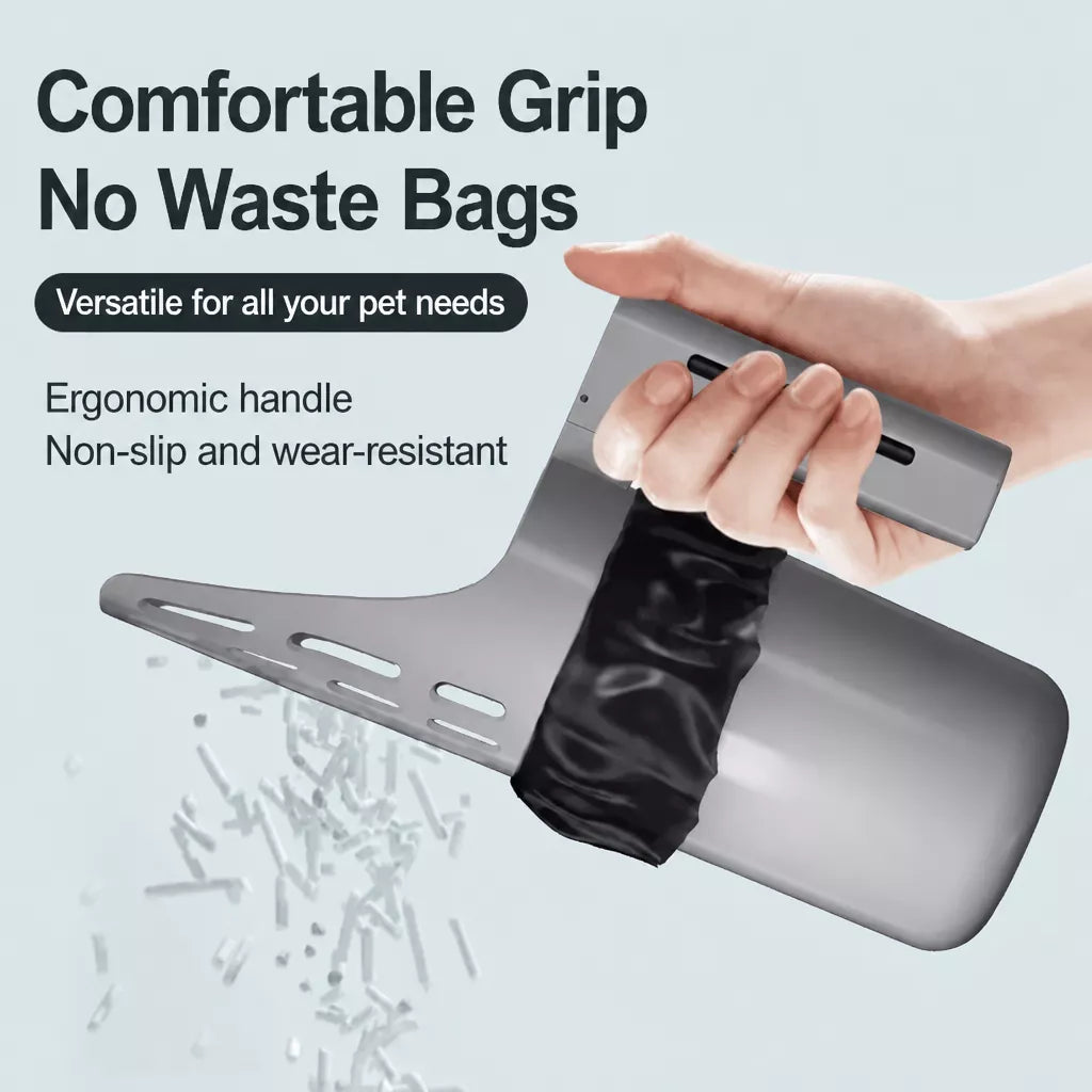 Cat Litter Scoop with Built-In Waste Bag Holder