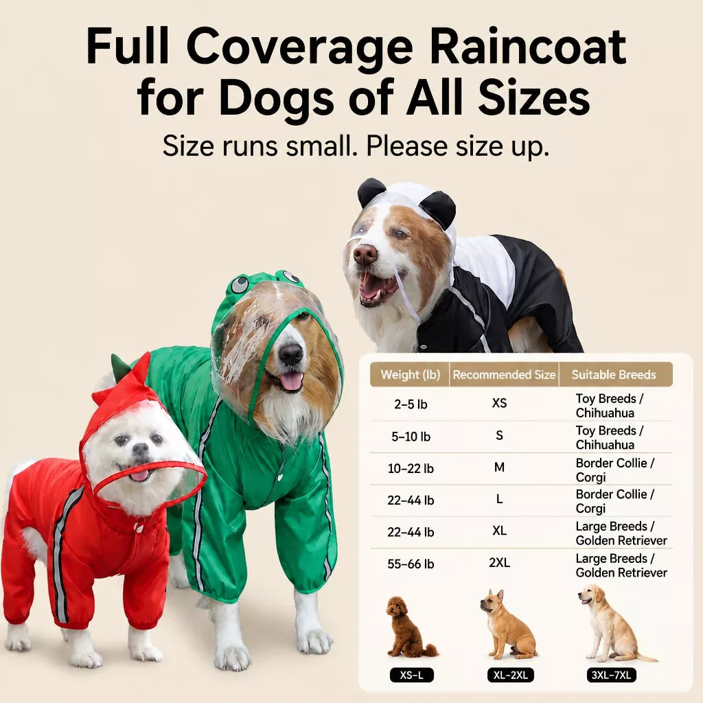 Reflective Waterproof Pet Raincoat