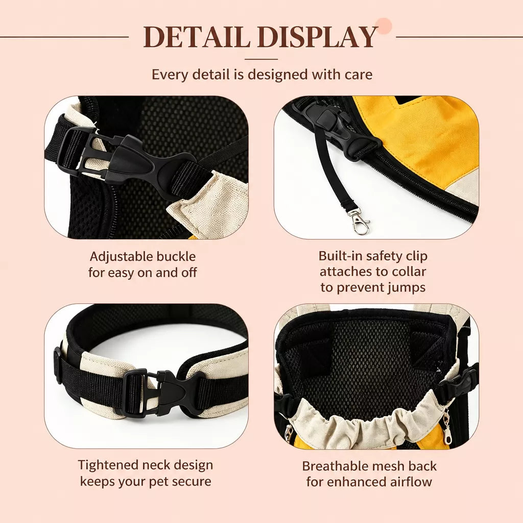 Front-Carry Pet Carrier Backpack for Small Dogs and Cats