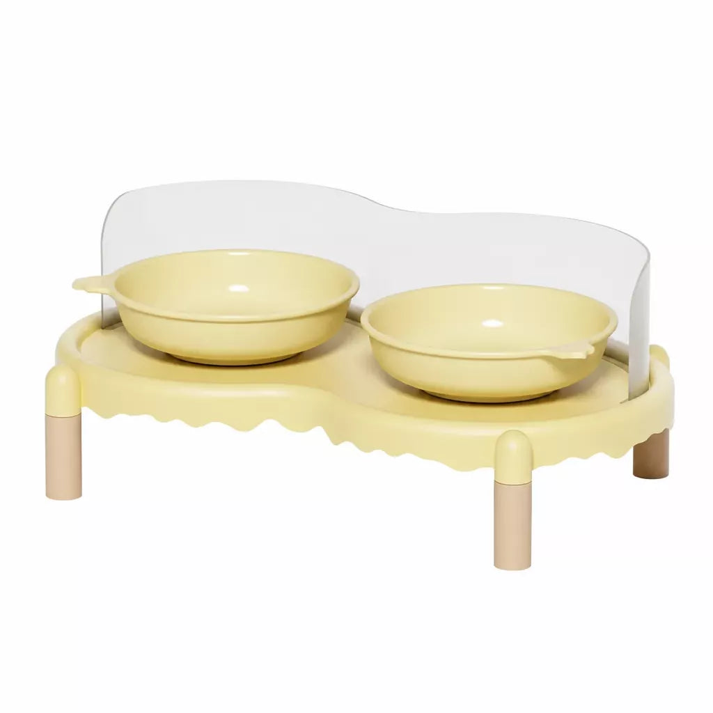 Elevated Ceramic Pet Bowl Set with a Double-Bowl Stand
