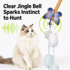 Wooden Cat Teaser Wand Toy with Bell and Colorful Attachments