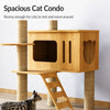 Solid Wood Cat Tree with Bed and Scratching Posts