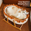 French-Style Cat Bed with Rocking Cradle Base