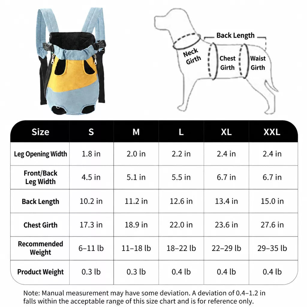 Front-Carrying Pet Carrier Backpack for Small Dogs and Cats