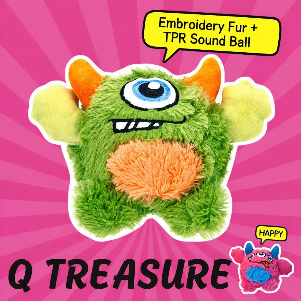 Monster Dragon Egg Squeaky Plush Dog Toy for Small & Medium Dogs