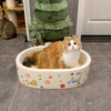 White Deep-Flute Corrugated Paper Cat Scratcher Bed