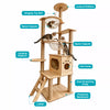 Multi-Level Solid Wood Cat Tree with Scratching Post