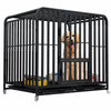 Indoor Iron Dog Crate with Tray and Locking Casters