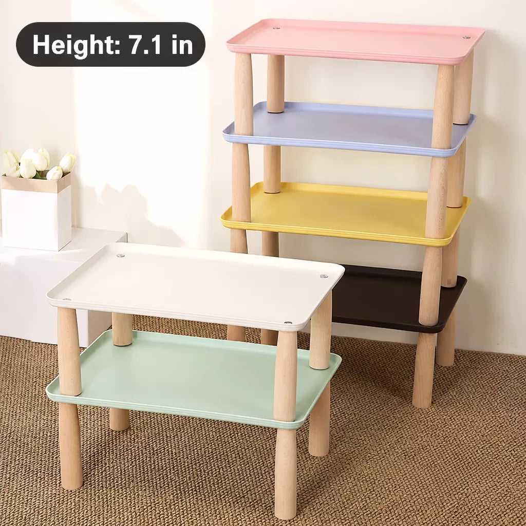 Elevated Pet Feeding Stand with Wooden Legs