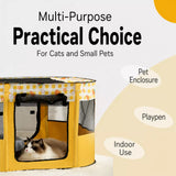 Foldable Two-Compartment Cat House for Mother Cats and Kittens