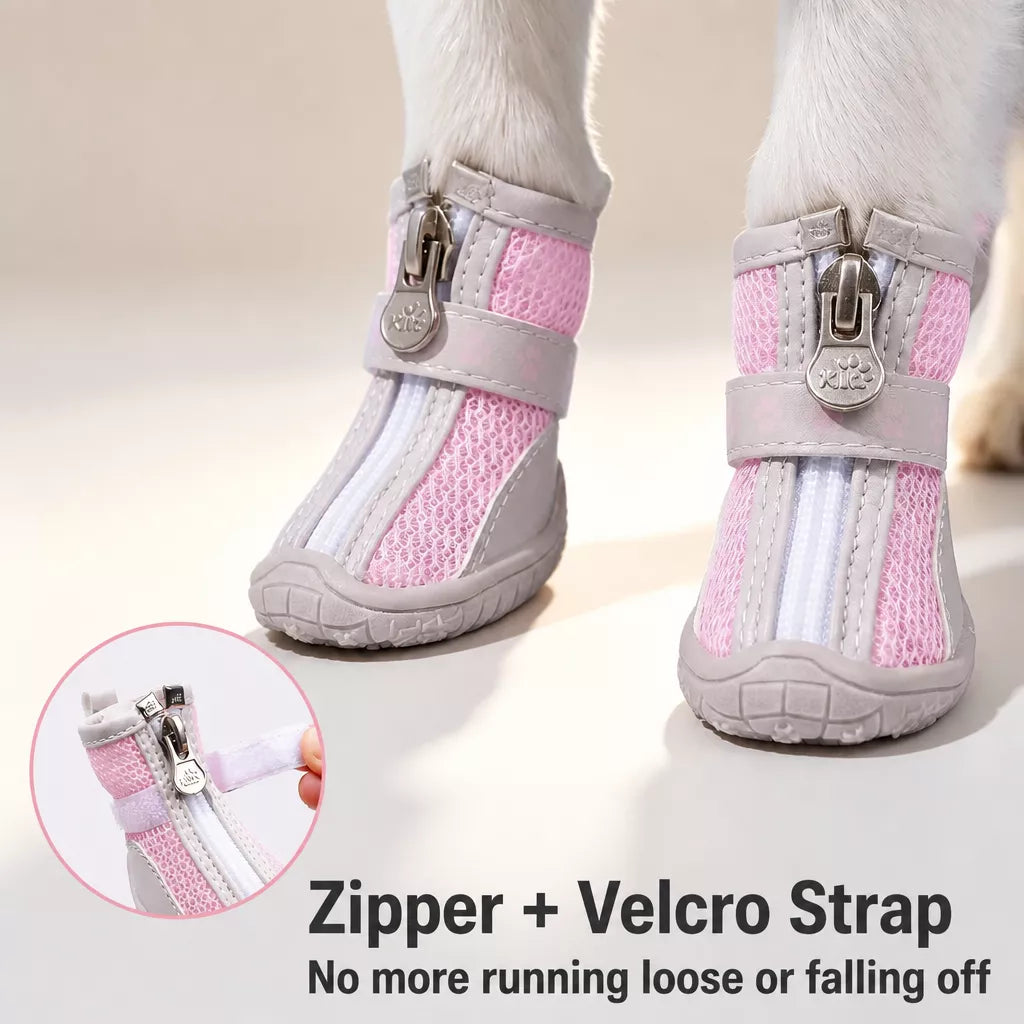 Oxford Cloth Small Dog Shoes with Zipper Closure