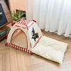Foldable Semi-Enclosed Pet Tent Bed for Cats and Small Dogs