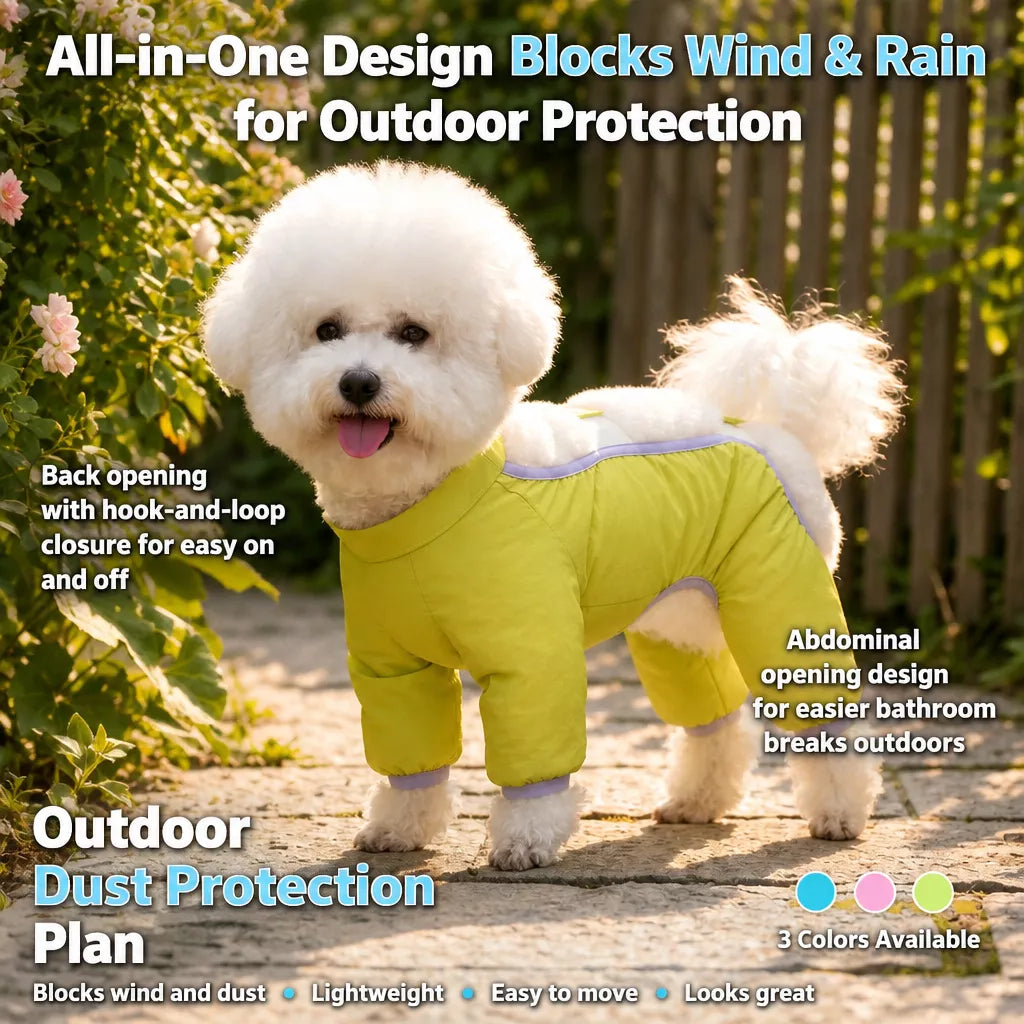 Synthetic Leather Four-Leg Dog Jumpsuit for Outdoor Walks