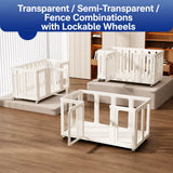 Movable Indoor Pet Playpen with Door and Casters