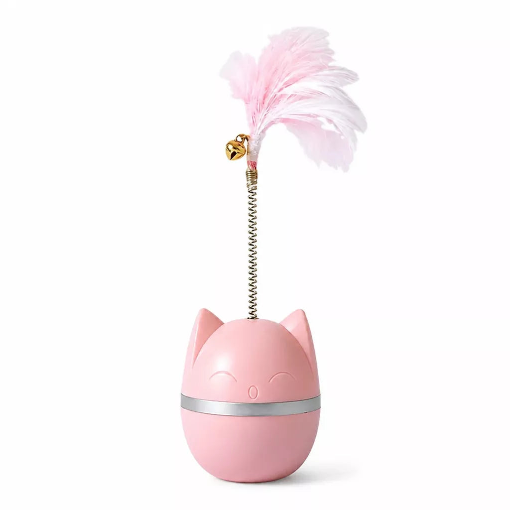 Cat Wobble Toy with Feather and Bell
