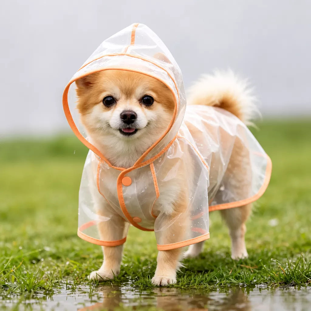 Transparent EVA Dog Raincoat with Hood
