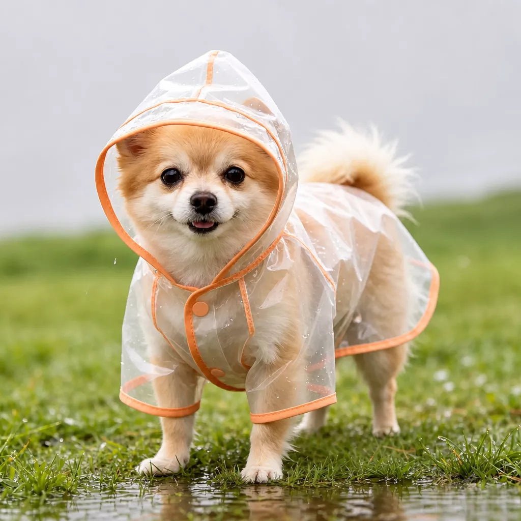 Transparent EVA Dog Raincoat with Hood