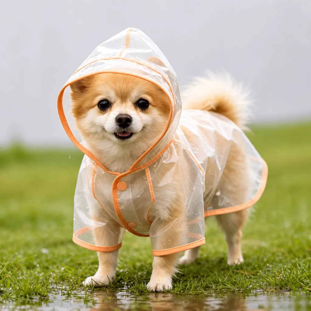 Transparent EVA Dog Raincoat with Hood