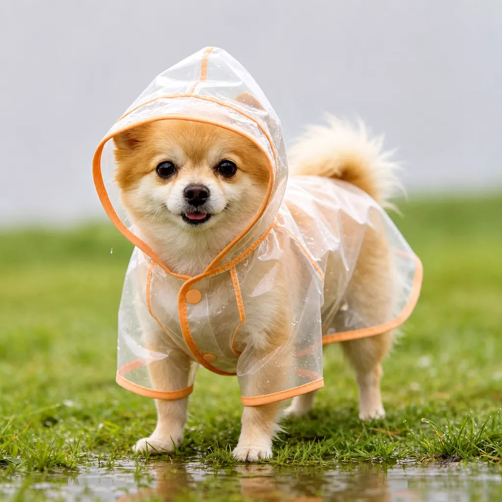 Transparent EVA Dog Raincoat with Hood