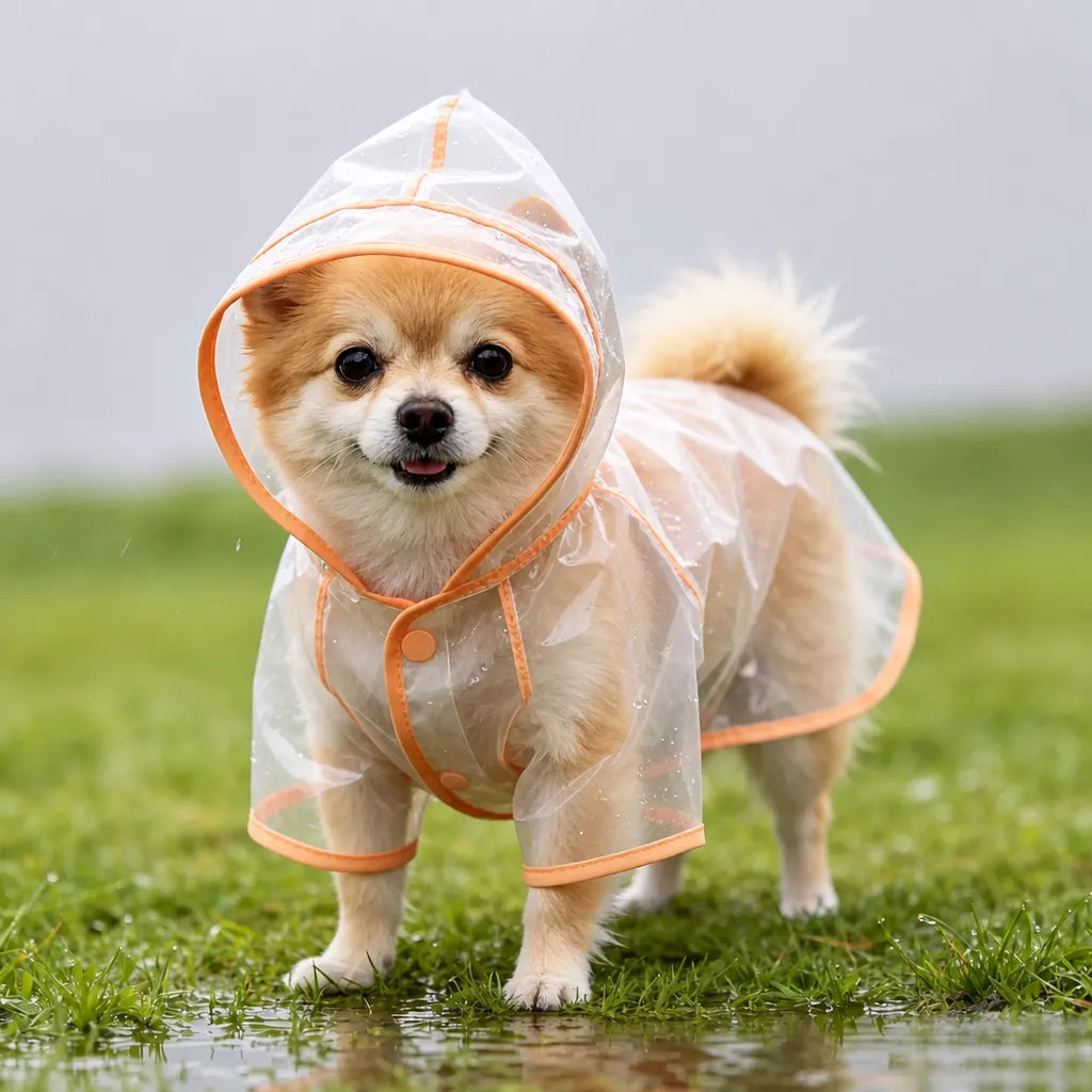 Transparent EVA Dog Raincoat with Hood
