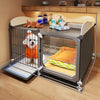 Indoor Iron Dog Crate with Separate Toilet Area