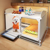 Indoor Iron Dog Crate with Separate Toilet Area