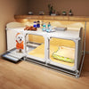 Indoor Iron Dog Crate with Separate Toilet Area