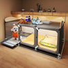 Indoor Iron Dog Crate with Separate Toilet Area