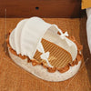 French-Style Cat Bed with Rocking Cradle Base