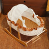 French-Style Cat Bed with Rocking Cradle Base