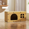 Corrugated Cardboard Cat Scratcher House with Hideaway