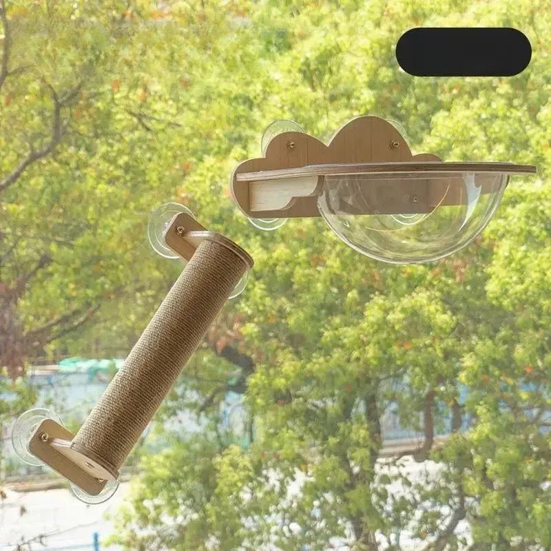 Window-Mounted Cat Perch with Space Pod