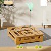Interactive Cat Activity Box with Scratch Pad and Toy Balls