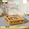 Interactive Cat Activity Box with Scratch Pad and Toy Balls