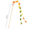 Wooden Cat Teaser Wand Toy with Bell and Colorful Attachments