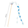 Wooden Cat Teaser Wand Toy with Bell and Colorful Attachments