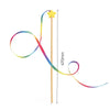 Wooden Cat Teaser Wand Toy with Bell and Colorful Attachments