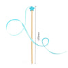 Wooden Cat Teaser Wand Toy with Bell and Colorful Attachments