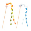 Wooden Cat Teaser Wand Toy with Bell and Colorful Attachments