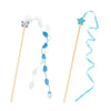 Wooden Cat Teaser Wand Toy with Bell and Colorful Attachments