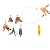 Cat Teaser Wand Toy with Feather & Fiber Teasers